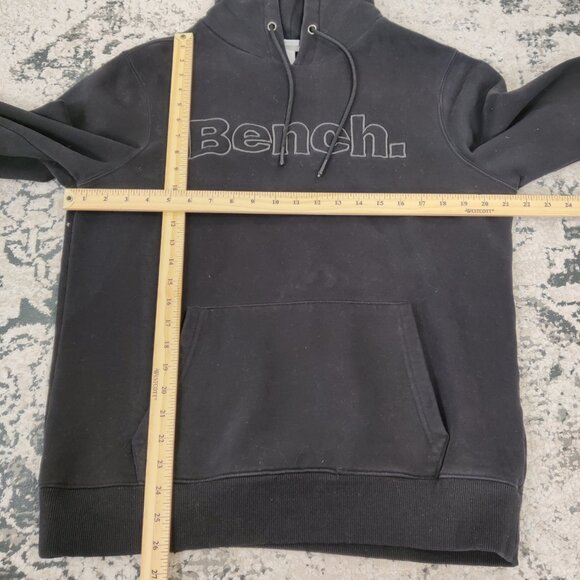 Bench Men's Hoodie Size S Black Cotton Blend Logo Activewear Sportive Athleisure - Picture 4 of 7